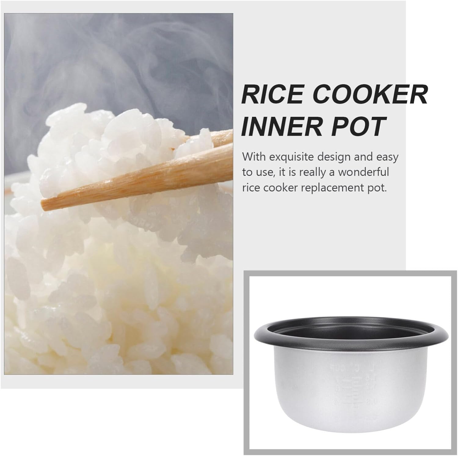 Cabilock Non-stick Rice Cooker Liner Electric Cooker Accessories Multi-purpose Cooking Pot for Rice and Cake Baking Alloy Material Replacement for Use