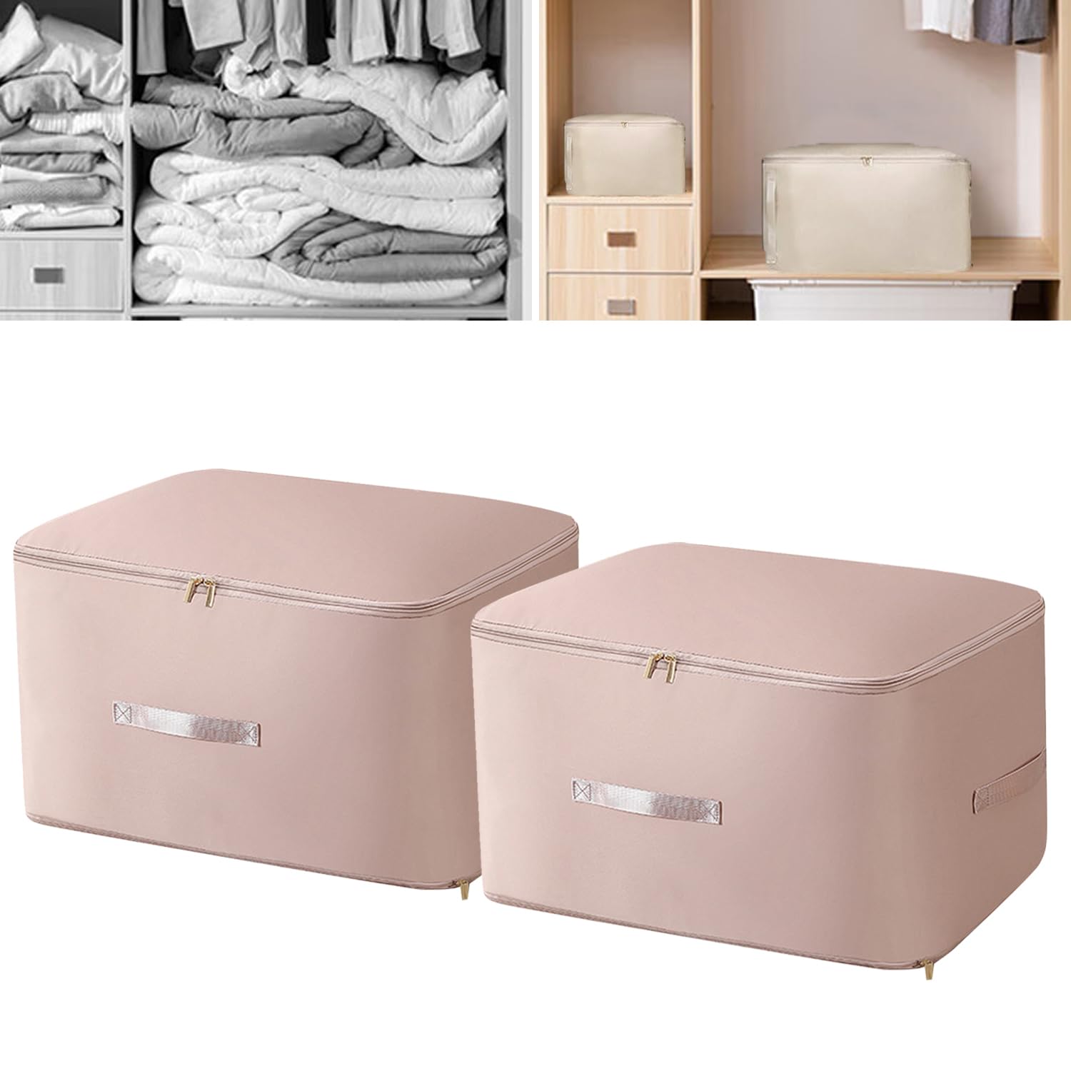 Ultra Space Saving Self Compression Organizer, Storage Compression Bags - Heavy Duty Extra Large Mobile Bag, Compression Packing Cubes, Self-Compressing Mobile Storage Bag (Pink,2PCS XL)