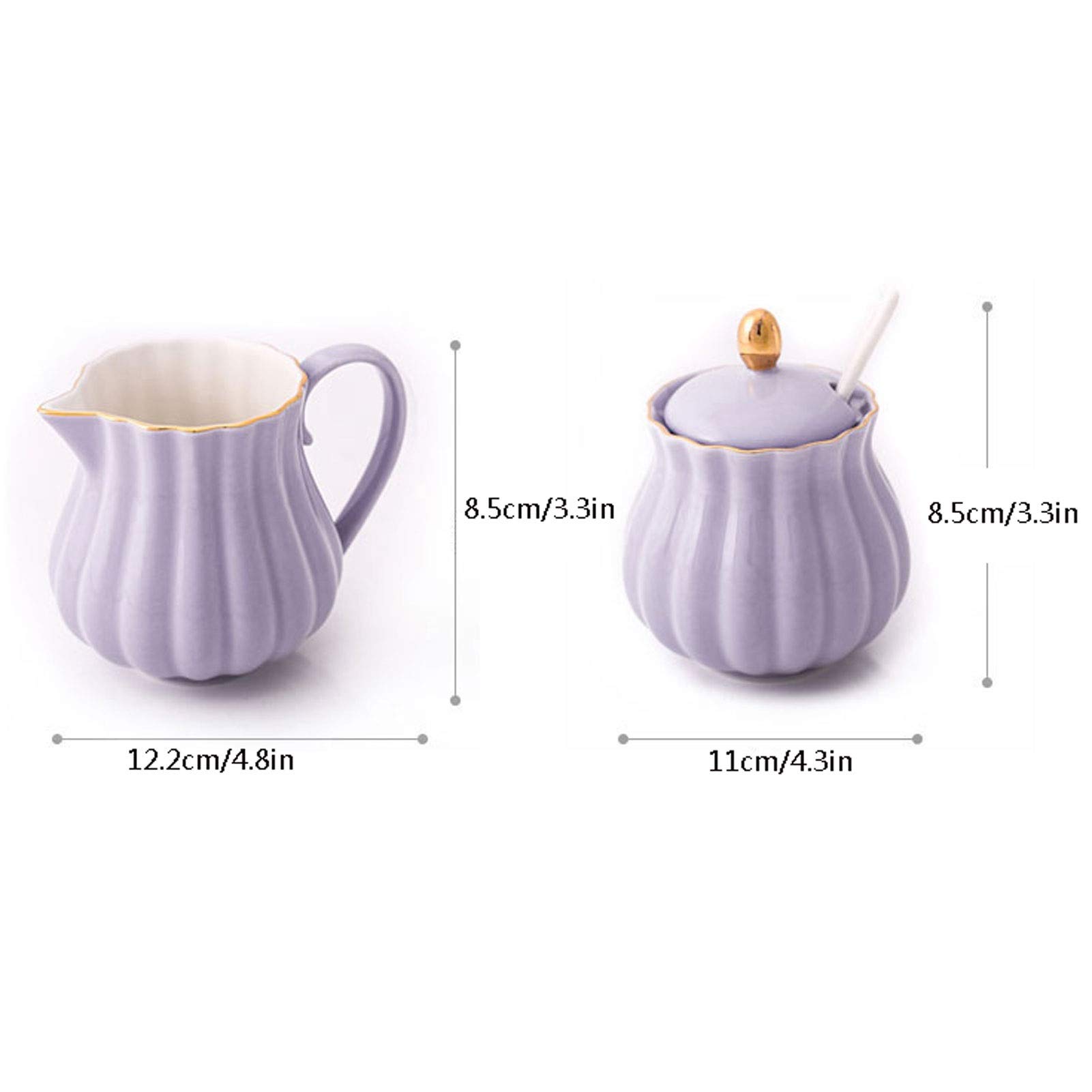Ensemble de pichet à Lait en céramique européenne rétro pichet à sirop de café Nourriture Occidentale Forme de pichet à épices Pointu (Violet) (Roze)