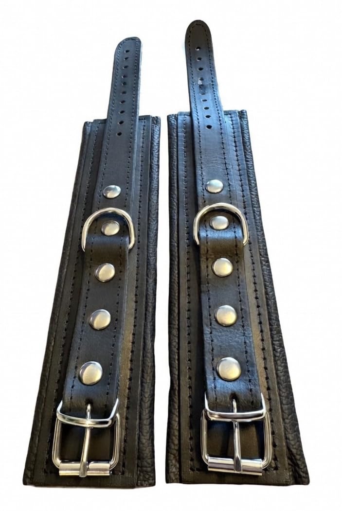Top Qualität BDSM Bondage Set, Leder, Fesselset gepolstert, schwarz
