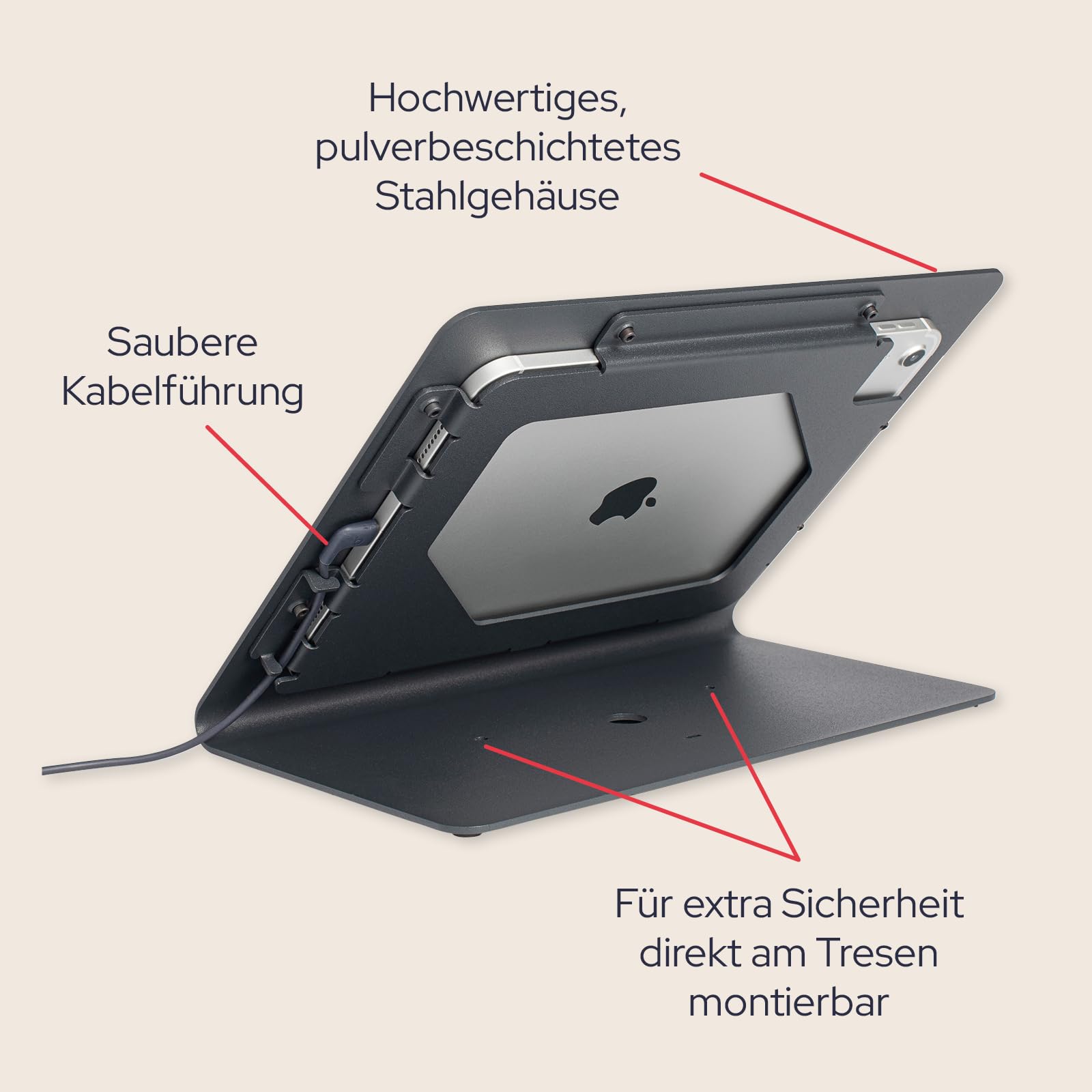 POS - Diebstahlsicherer Tablet-Ständer kompatibel mit Samsung A11+ | Sicherer Metall-Tablet-Ständer für Business POS & Einzelhandel | Tablet-Halterung