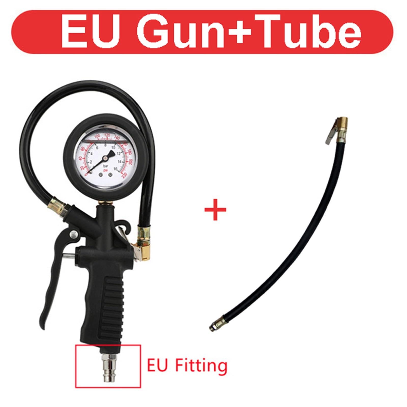 Manómetro presión neumáticos Coche Moto SUV Bomba infladora Aire compresor(EU Oil w Tube)