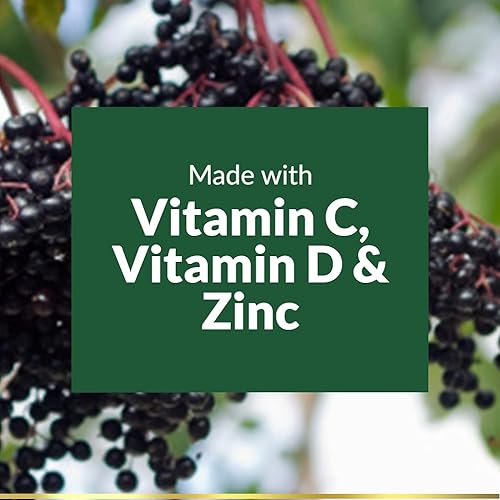 Miniatura 2 de Nature's Bounty Gomitas de saúco, suplemento dietético, apoya la salud inmunológica, contiene vitamina A, C, D, E y zinc, 100 mg, 120 gomitas