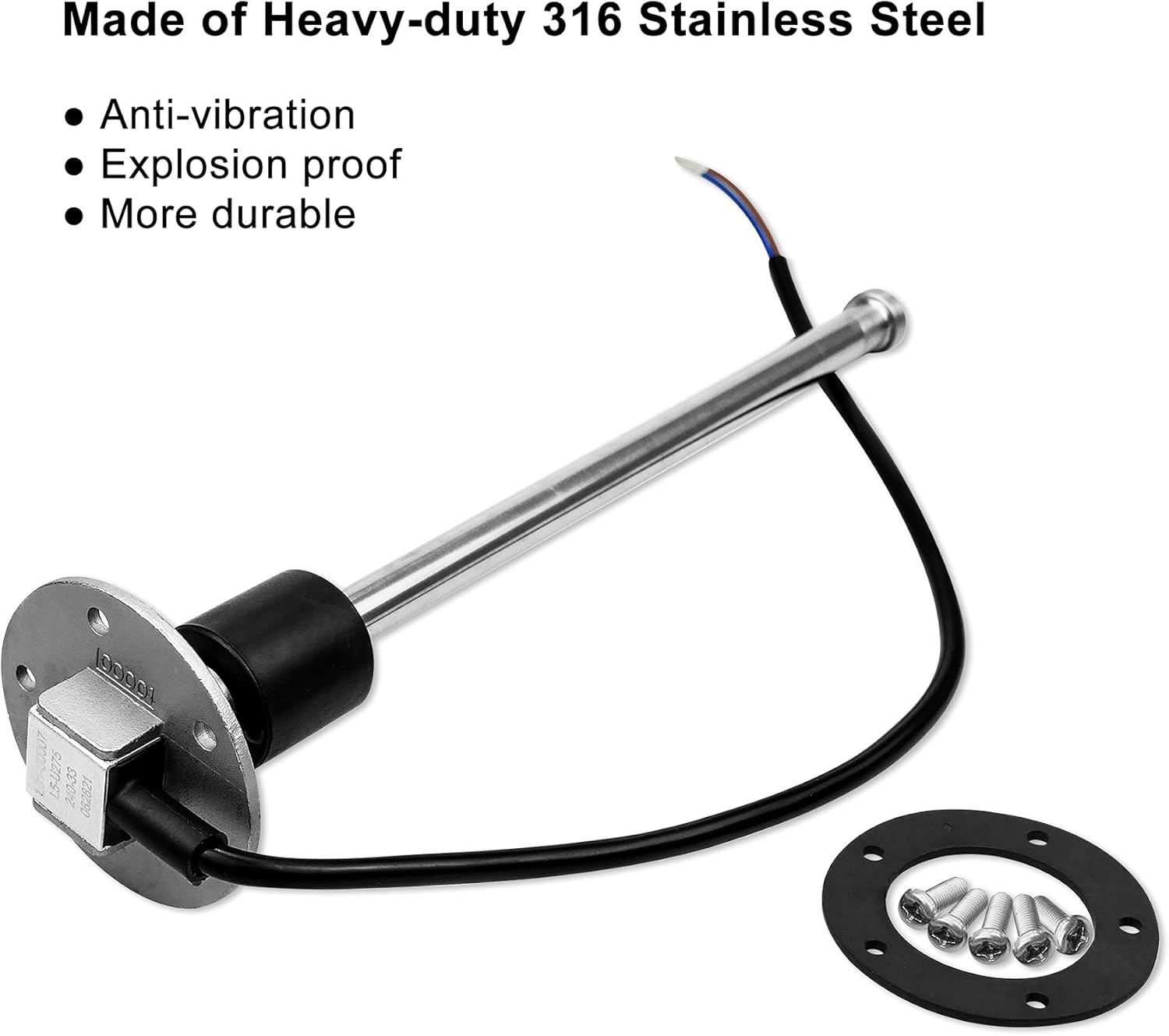 240-33 ohms 11"(275mm) Fuel Level Sending Unit for Marine Boat Truck Car Fuel Water Level Gauge Sensor Stainless Steel Fuel Gas Tank Sender 5 Hole