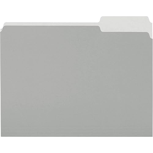 Amazon Basics File Folders, Letter Size, 1/3 Cut Tab, Gray, 36-Pack