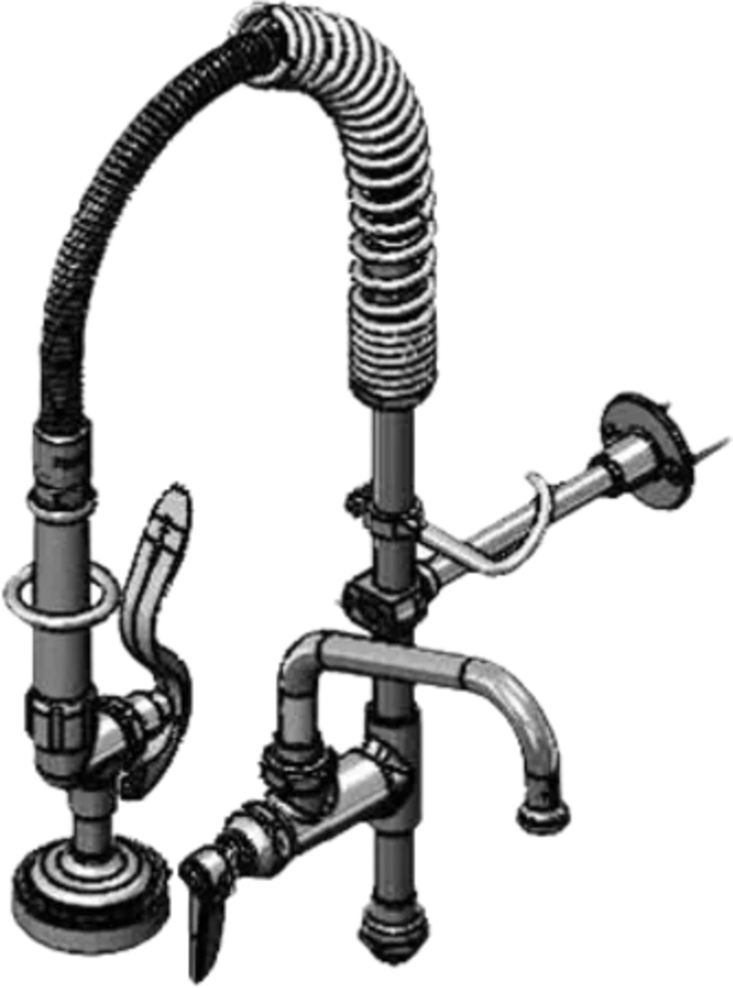 T&S Brass MPZ-KIT-LN06-CR MPRU - Kit de reajuste con B-0107, CERAMA ADF y boquilla oscilante de 6 pulgadas, mango de palanca