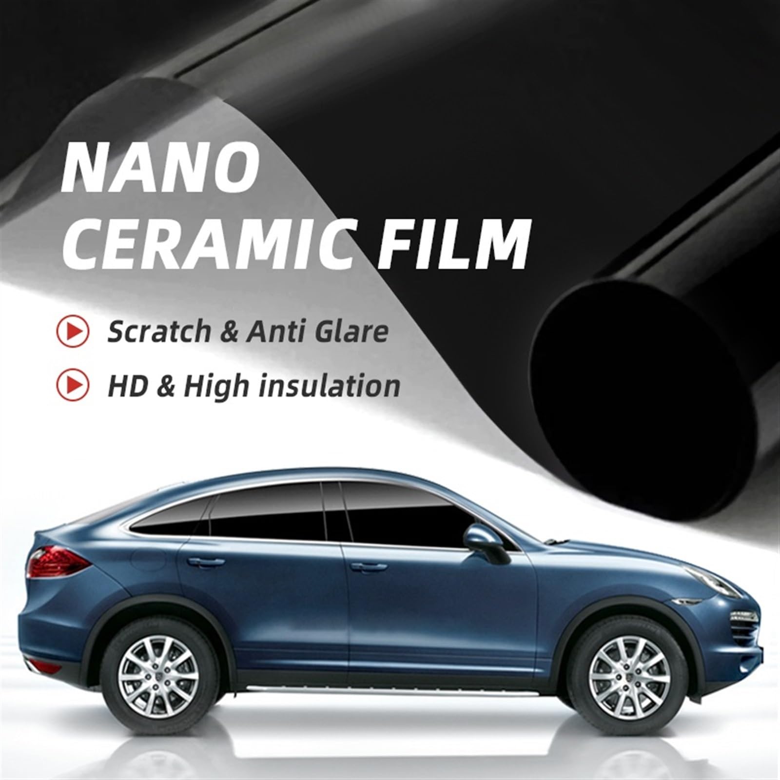 Auto Schutz Carbon Folie, 50 cm x 300 cm, blendfreier UV-Schutz, Nano-Solar-Autofenster-Tönungsfolie(5080)