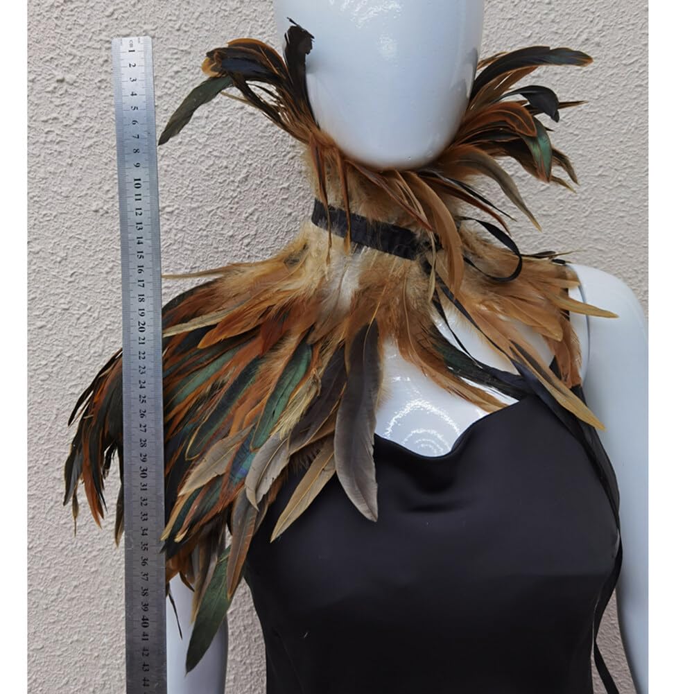 Châle Haussement D'épaules En Plumes Naturelles Noires, Enveloppes Initiées, Cape Gothique, Faux Col, Ceinture De Soutien-gorge SFP, Fête Cosplay