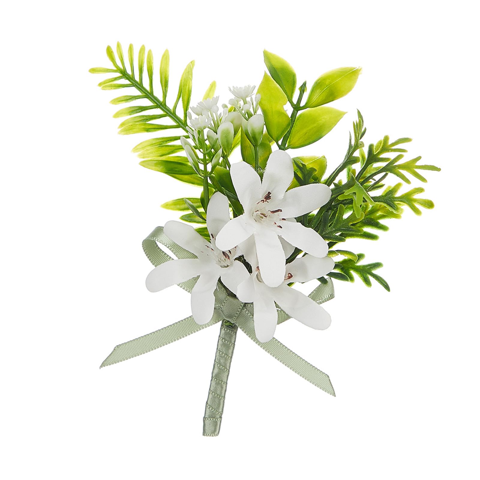 Msioytog Stylish Men Boutonniere Corsage Flower with Life Like Flower Leaves for Groom Anniversaries and Engagement Parties Groom Accessories
