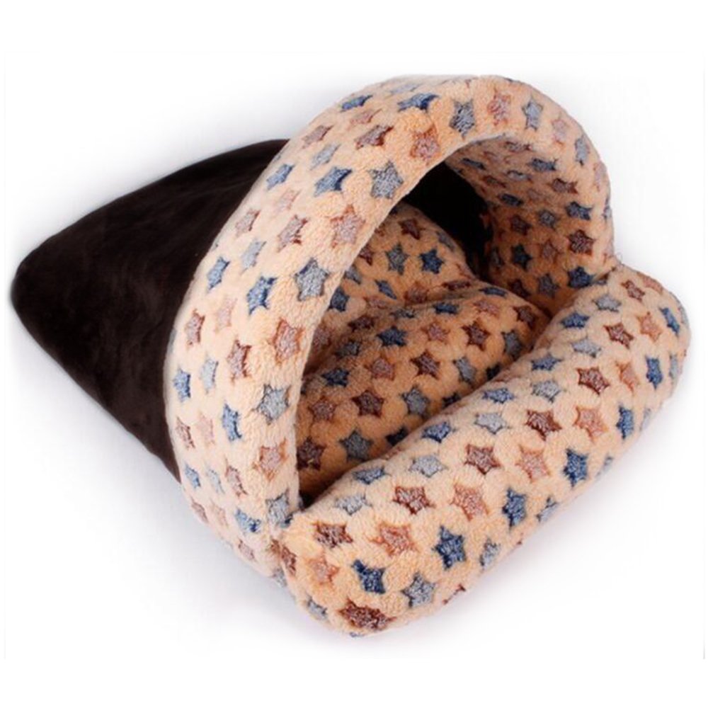 Slipper Shape Pet Bed Cave Play House Soft Cozy for Small Dog Cat (Brown)