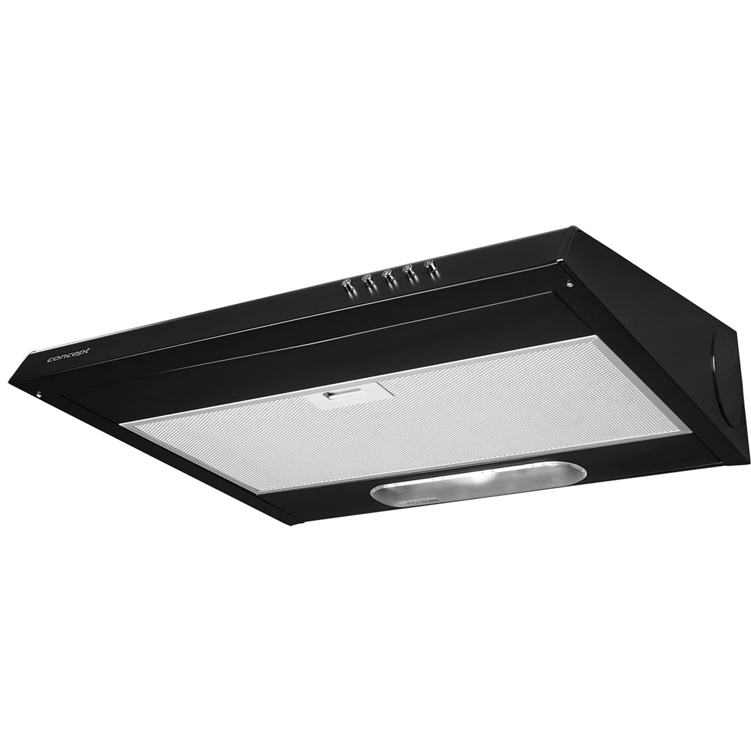 Concept OPP2060 Dunstabzugshaube Unterschrank Haube 60cm LED Beleuchtung 3 Leistungsstufen 175 m3 / h (Schwarz)
