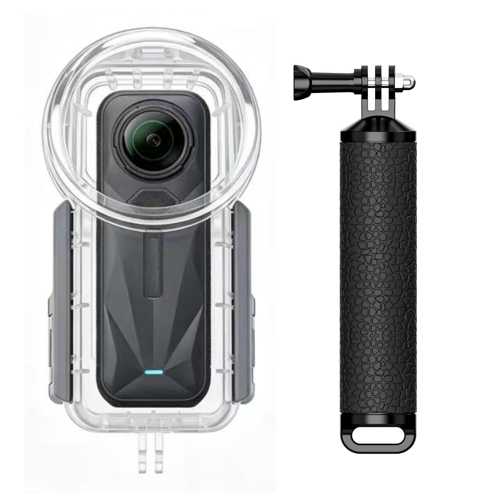 Carcasa Impermeable + Agarre Flotante para Insta 360 X5, 50 m, Funda Protectora de Buceo Submarino con Mango Flotante Antideslizante, Kit de Accesorios de esnórquel