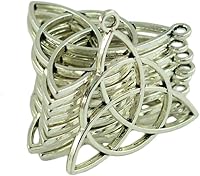 Vista 2 de 30 dijes de nudo pagano de brujas Wicca para bricolaje, Plata, No es una piedra preciosa