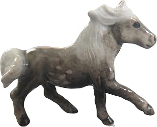 Luck Trader Dapple Grey Pony Horse Minifig Mini Figurine - Hand Painted Porcelain Ornament