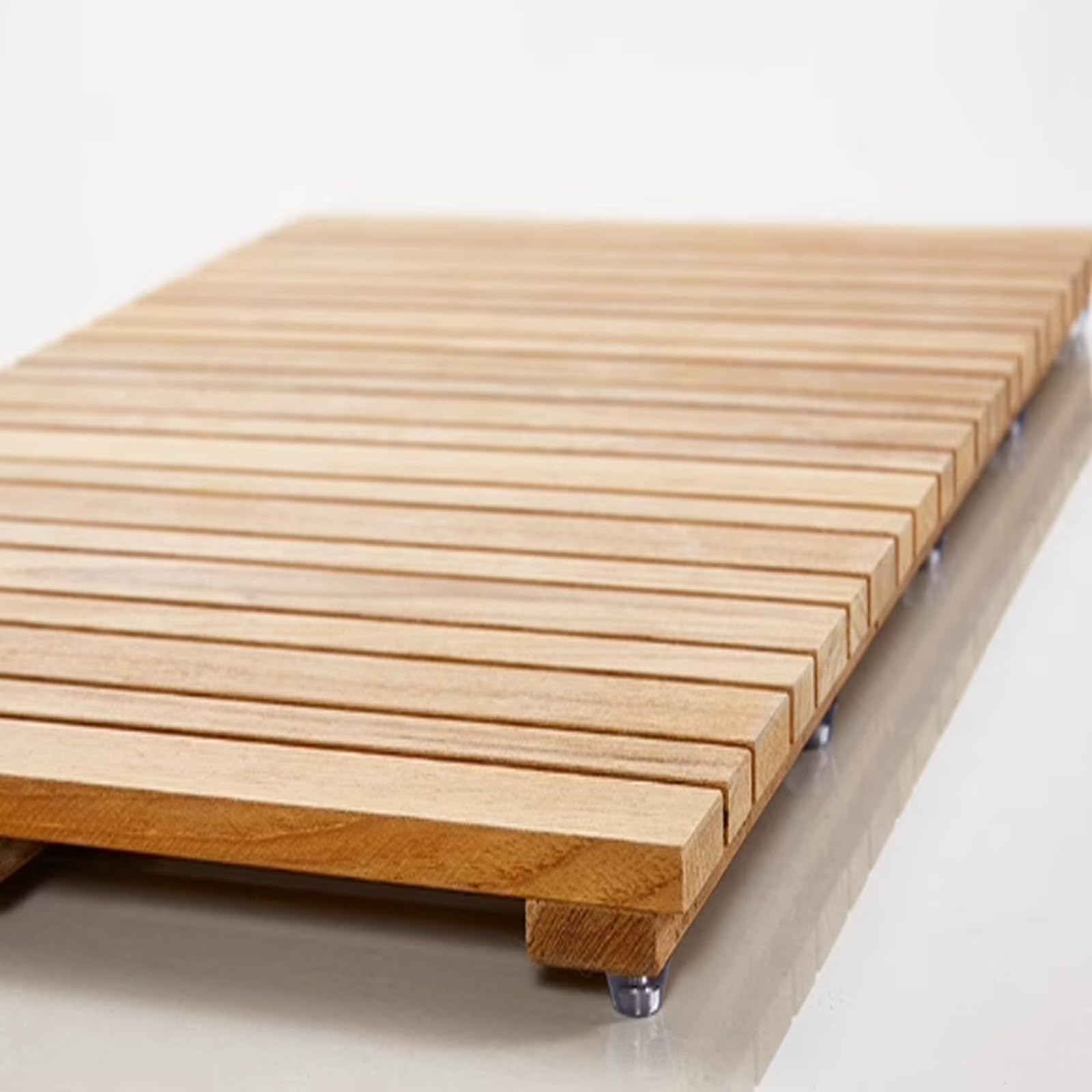 Duschmatte aus Teakholz, rutschfestes Badewannenrost aus Naturholz, für Luxus-Spa-Dusche, Sauna und Pool, rutschfeste Unterseite, 80 x 90 cm, elegantes Badezimmer-Accessoire
