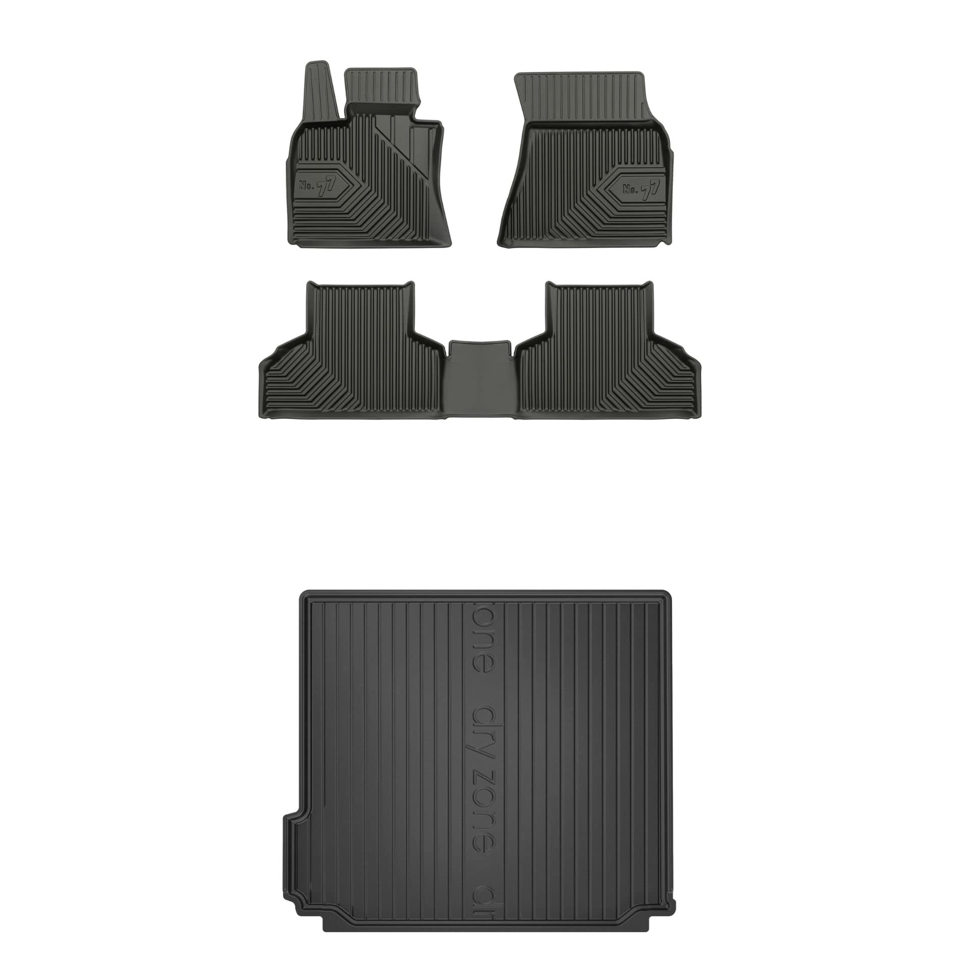 FROGUM Un Juego de Alfombrillas de Goma para Coche y cubeta Maletero exclusivas Alfombras para BMW X5 F15 2013-2018 | Borde Alto | para Todo el año | Al tamaño