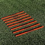 QUICKPLAY Screw Connected 2.5ft Training Poles - Set of 8 | Connect 2 Poles for 5ft Height | Pole Set Colour Options Available - Red, White, Green, Yellow | Screw Connected Foldable Design