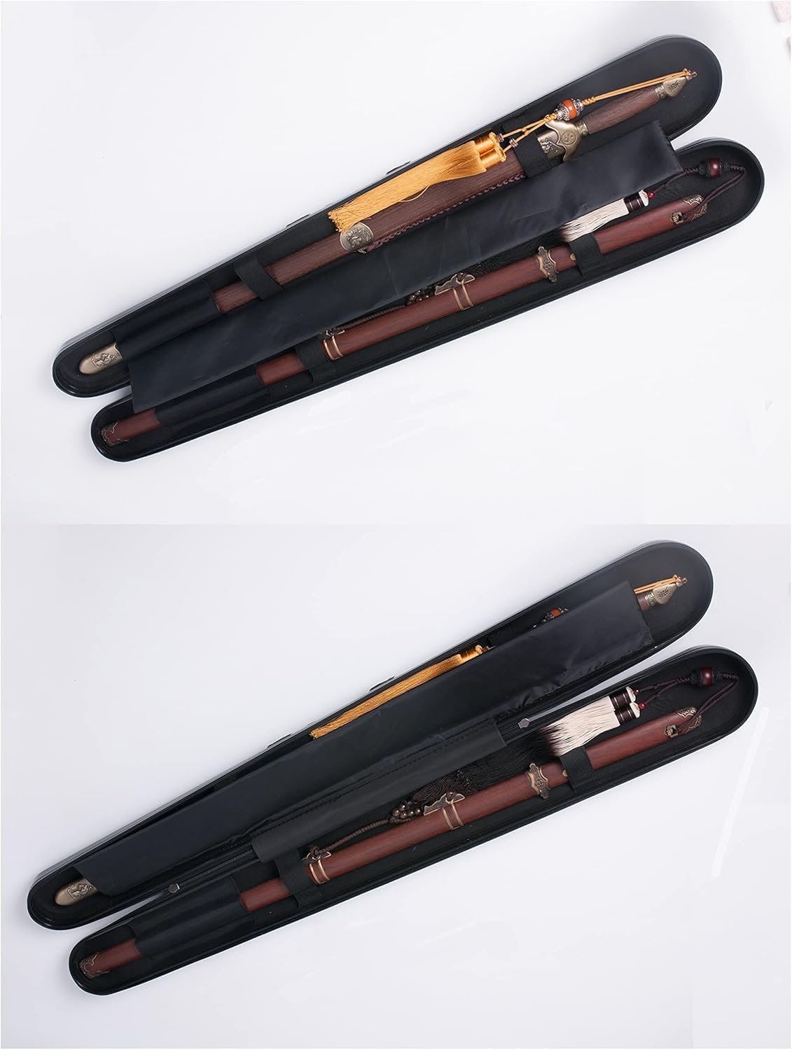 Schwerttasche, Japan Bokken Tragetasche, Chinesische Kung Fu Oxford Stoff Katana Schwerttasche Mit Tragegurt, Black, 110cm