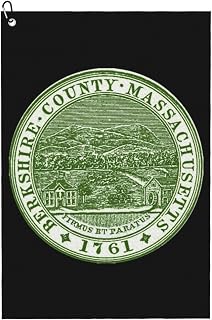 Seal of Berkshire County, Massachusetts Golf Towel 16 x 24 Inch Golf Towels for Golf Bags with Carabiner Clip Polyester Golf Towel Golf Accessories for Men Women