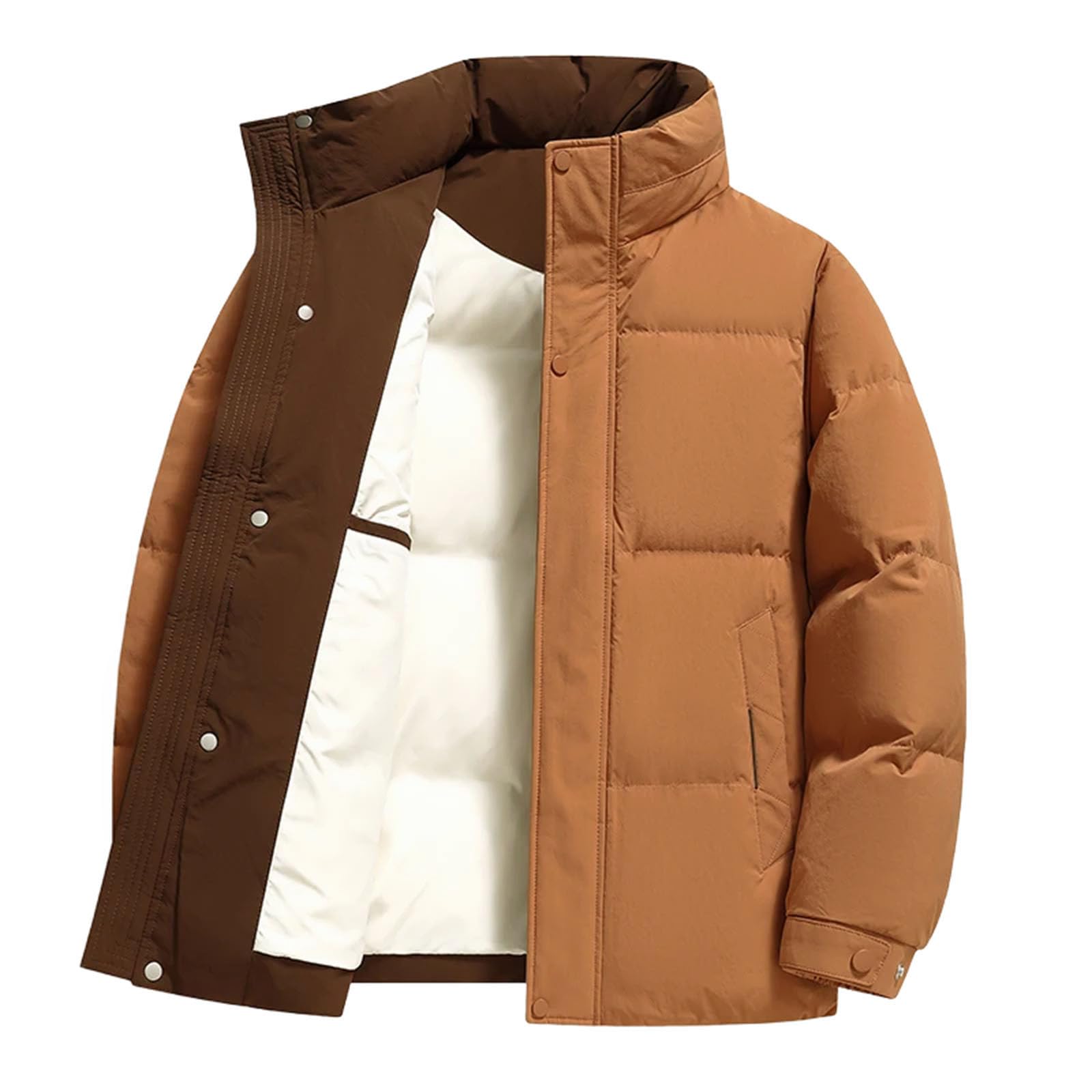 Doudoune blanche homme contre le froid et le vent d'hiver