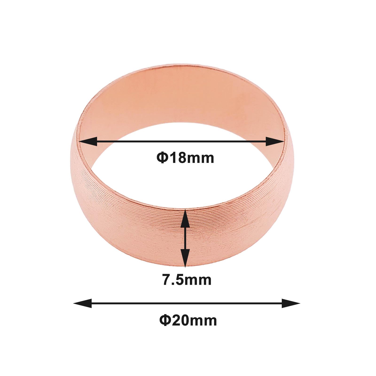 EMSea 10pcs 18mm Copper Compression Olives Compression Sleeves Ferrules Suitable Copper Ferrule Compression Fitting for 18mm Pipework - Image 4