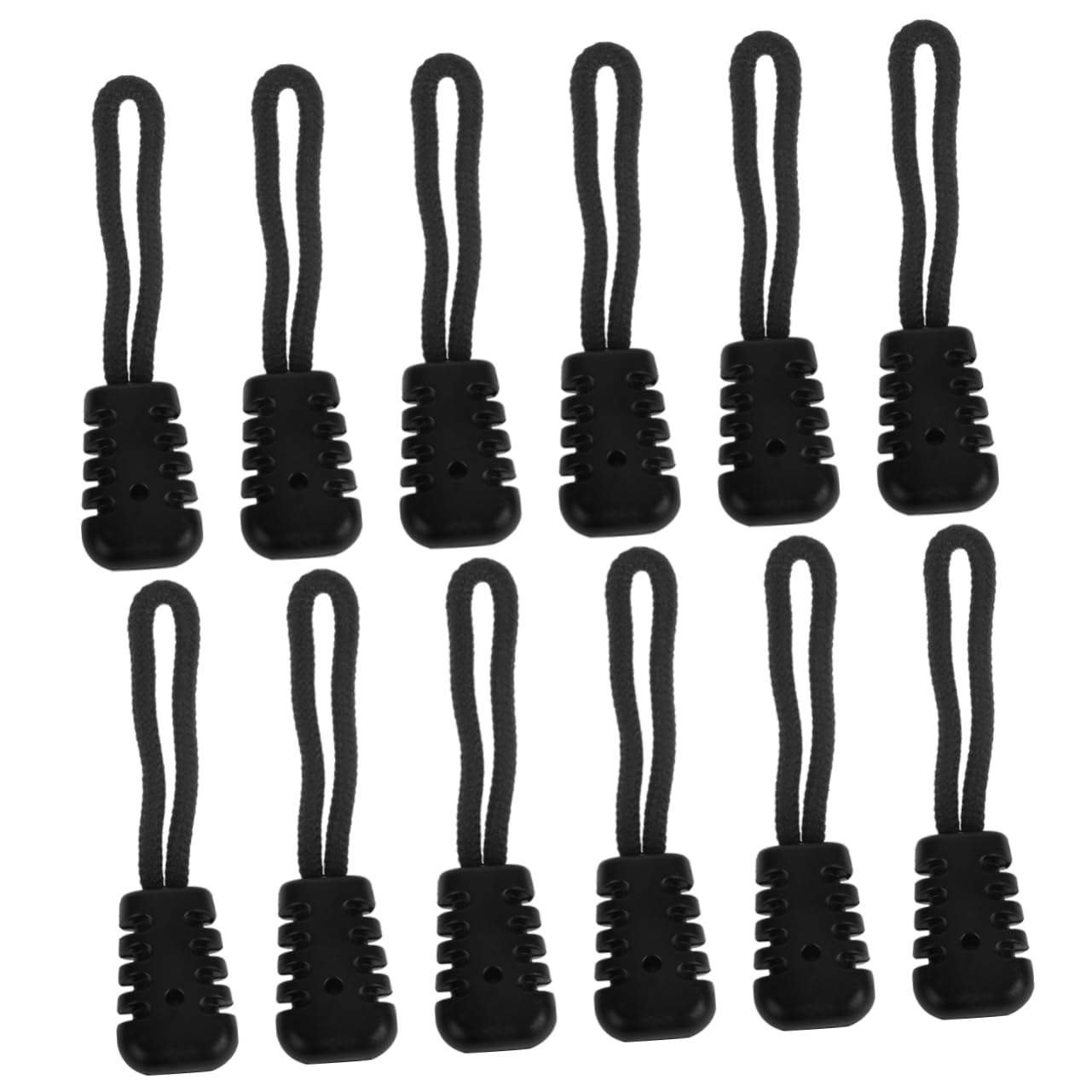 ARTIBETTER 100pcs PVC Zipper Pulls and Heads Durable Injection Zipper Repair Kits for Clothing Luggage Shoes and Handbags Black Easy to Use and Store