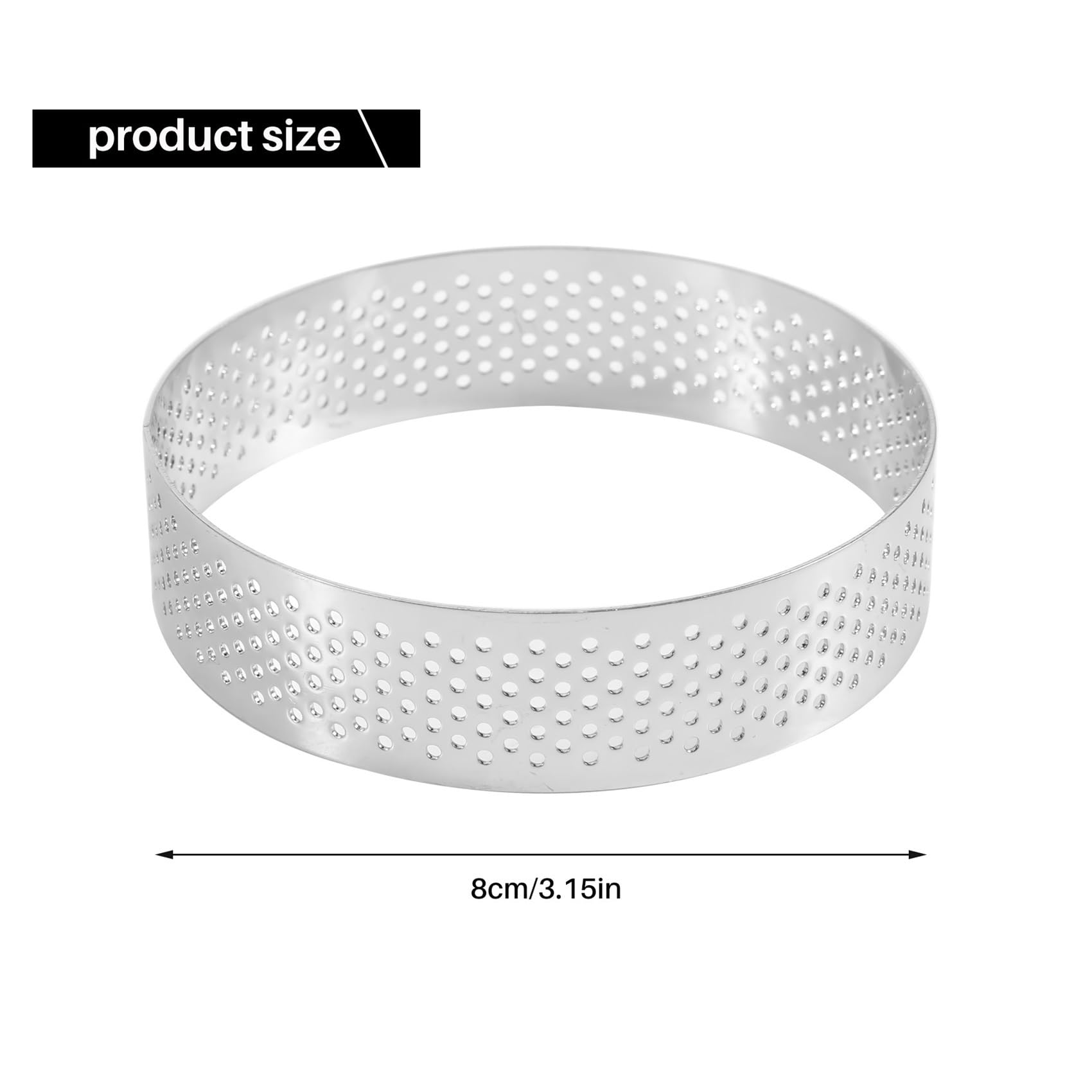 10 piezas Circular de acero inoxidable tarta anillo torre pastel molde herramientas for hornear Mousse perforado, 8cm