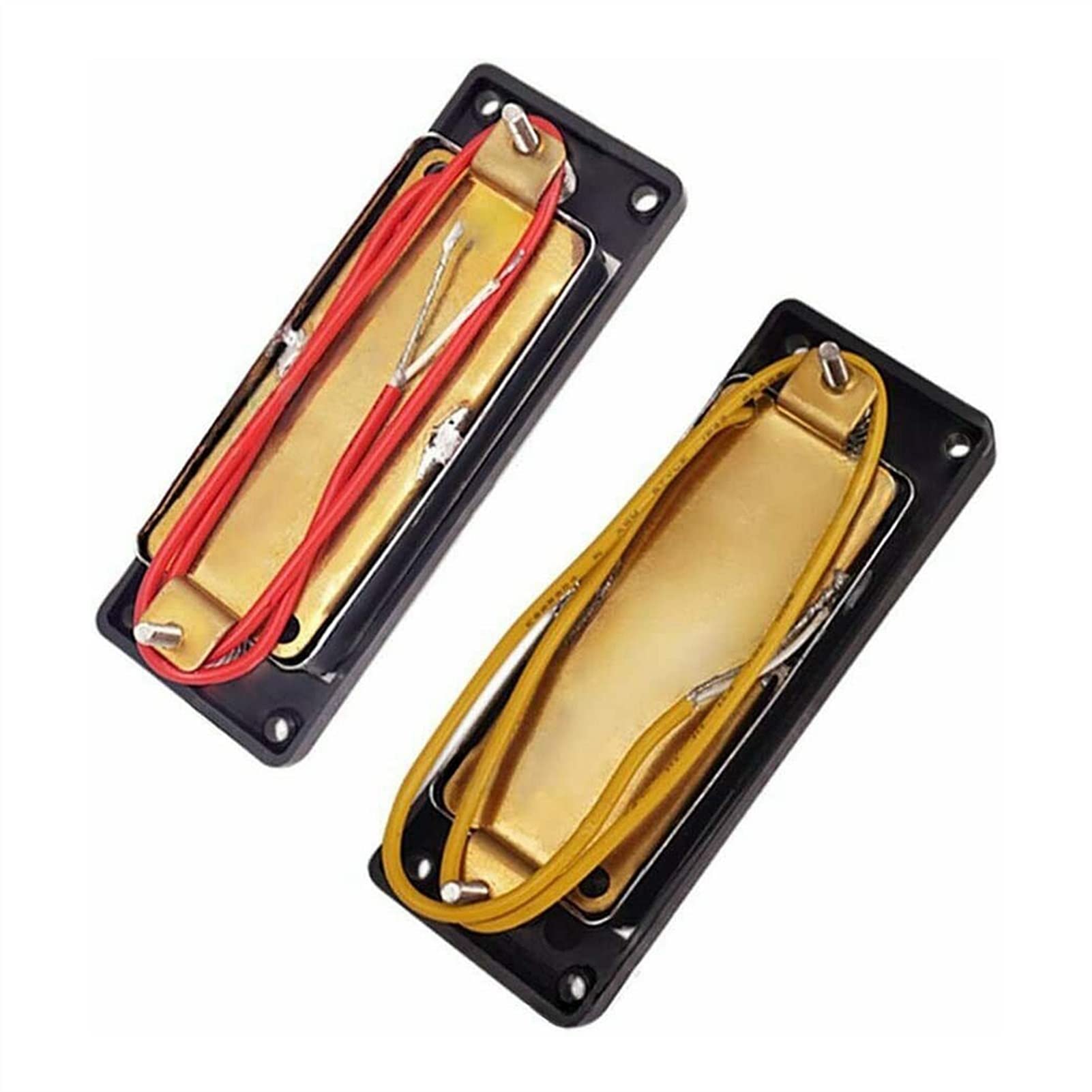 1 Set Guitar Pickups Mini 4 String Bass Guitar Humbucker Pickups Z Czarnym Pierścieniem Chrome Odbiór gitary elektrycznej
