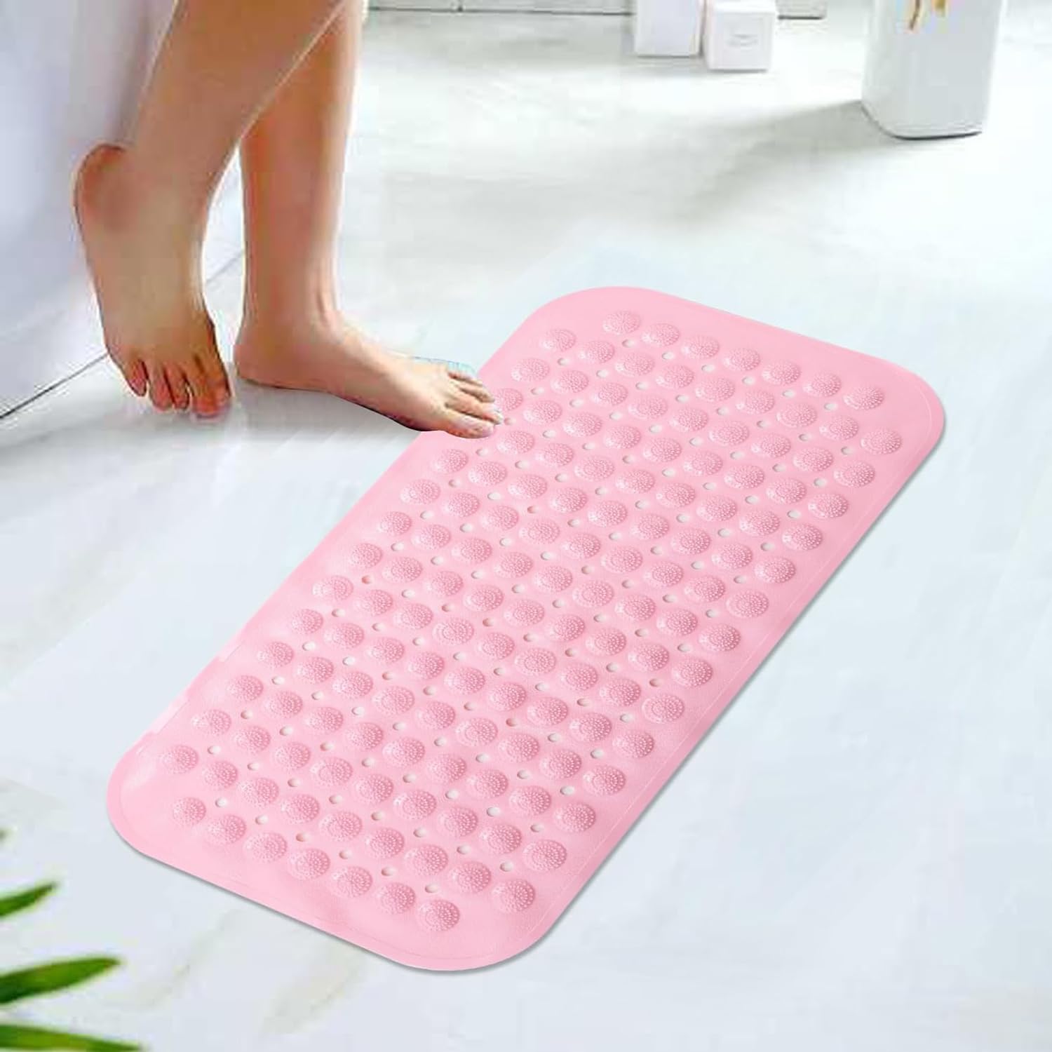 Kuber Industries Bath Mat | PVC Bathroom Mat | Shower Bath Mat | Floor Tub Mat | Bathroom Mud Mat | Anti-Skid Shower Bathroom Mat | M-YSD-35C | Pink