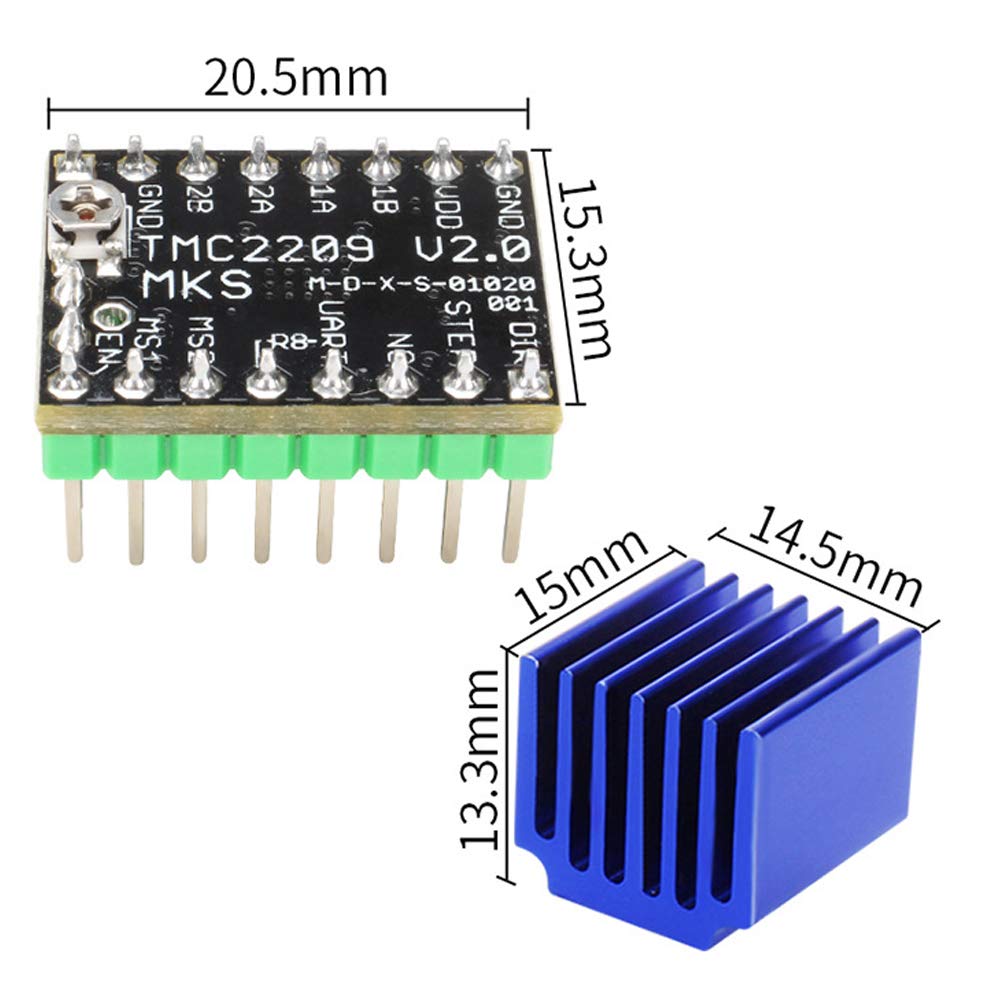 BIGTREETECH TMC2209 V1.3 Step-motordriver (6 stuks) 2,8 A punten driver 3D-printer voor SKR 3/SKR 2/SKR V1.4 Turbo/Octopus/Octopus Pro