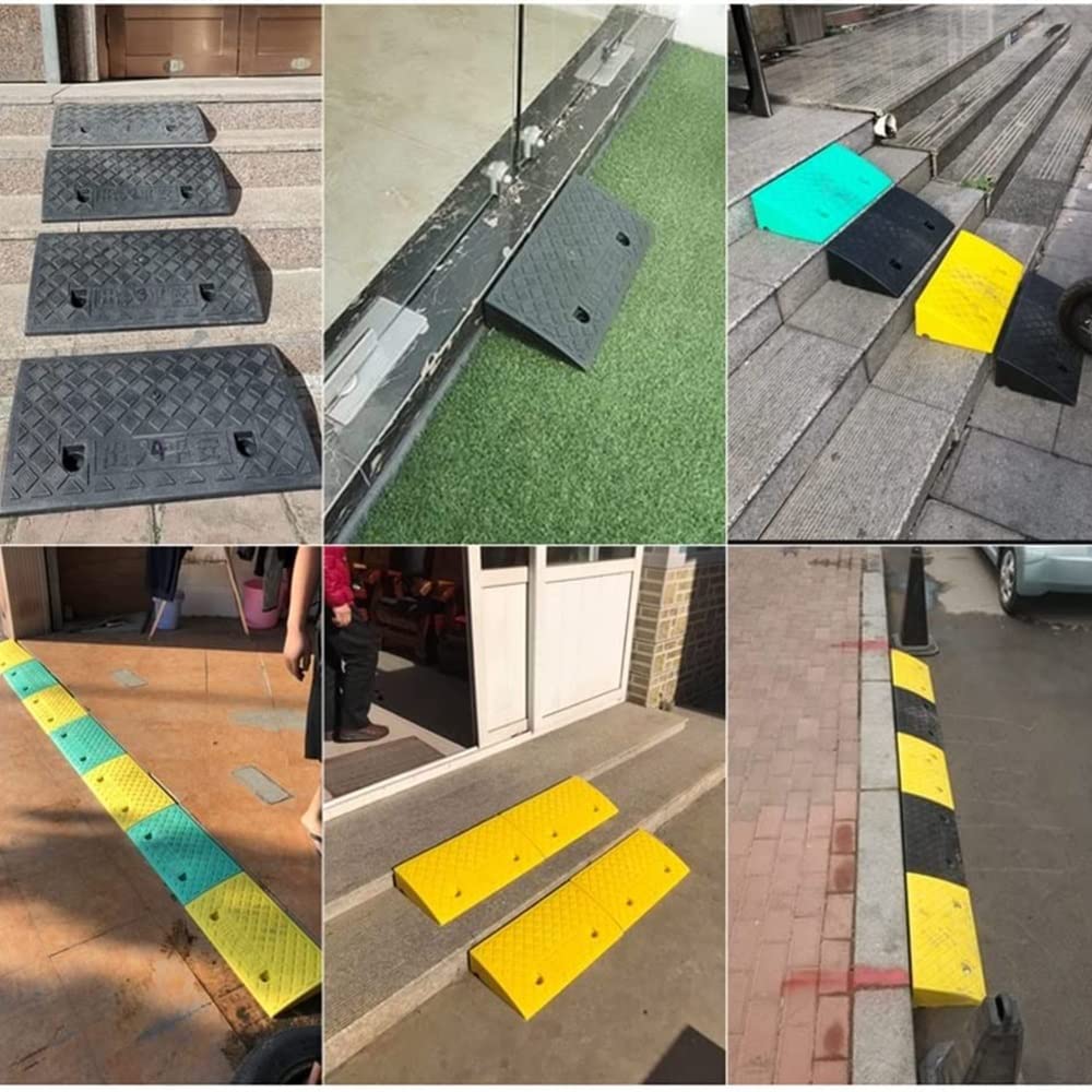 Rampa progowa, rampy do wózków inwalidzkich, rampa pod drzwi, rampa krawężnika 7 cm 9 cm 13 cm 15 cm 17 cm 19 cm parking rower stopniowy (kolor: 49 * 40 * 17 cm, rozmiar: czarny)