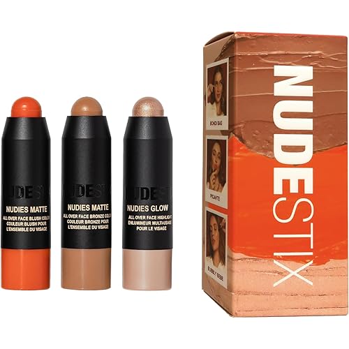Nudestix Beachy Nudes Mini Kit by Allana Davison – 3-Piece NUDIES Cream Makeup Set for Cheeks, Eyes & Lips | Vegan, Travel-Friendly Summer Glow Kit with Exclusive Blush Shade | Cruelty-Free