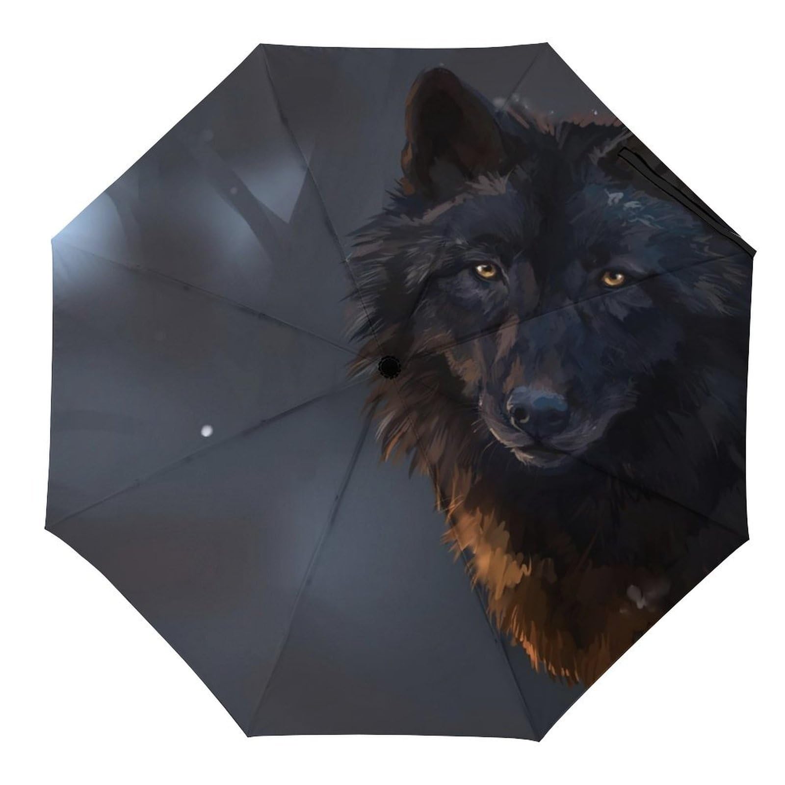 Cmagnifico Fantasy Wolf Folding Umbrella, Umbrella, Travel Umbrella For Windproof, Rainproof