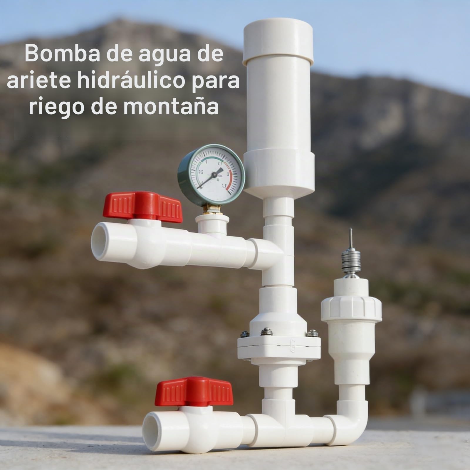 Bomba de agua de ariete hidráulico para riego de montaña, bomba de golpe de ariete, sin electricidad/no requiere combustible, para riego agrícola en zonas montañosas, elevación automática, autoelevaci