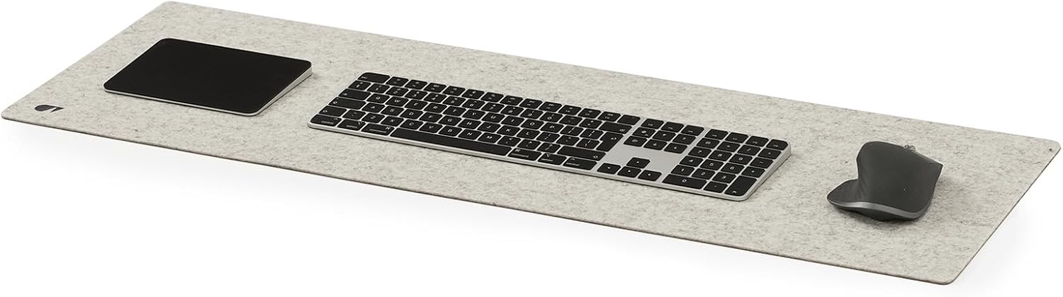 OAKYWOOD Oakywood Desk pad in 2 Sizes, M (30 x 62 x 0.3 cm), L (30 x 90 x 0.3 cm), Made of Merion Wool Felt and Cork, Gray image 4