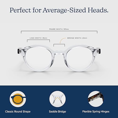 Miniatura 5 de eyebobs - Fiesta de TV Gafas de lectura prémium para hombres y mujeres Marco redondo para caras promedio Disponible en 0.0x - 4.0x