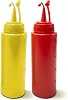 Fake Ketchup & Mustard Bottle | Prank Condiment Bottles | Clown Squirting Mustard & Ketchup Containers | Trick Ketchup & Trick Mustard Bottles | Fake Novelty Squirt Bottle | RedYellow | 7 | Plastic