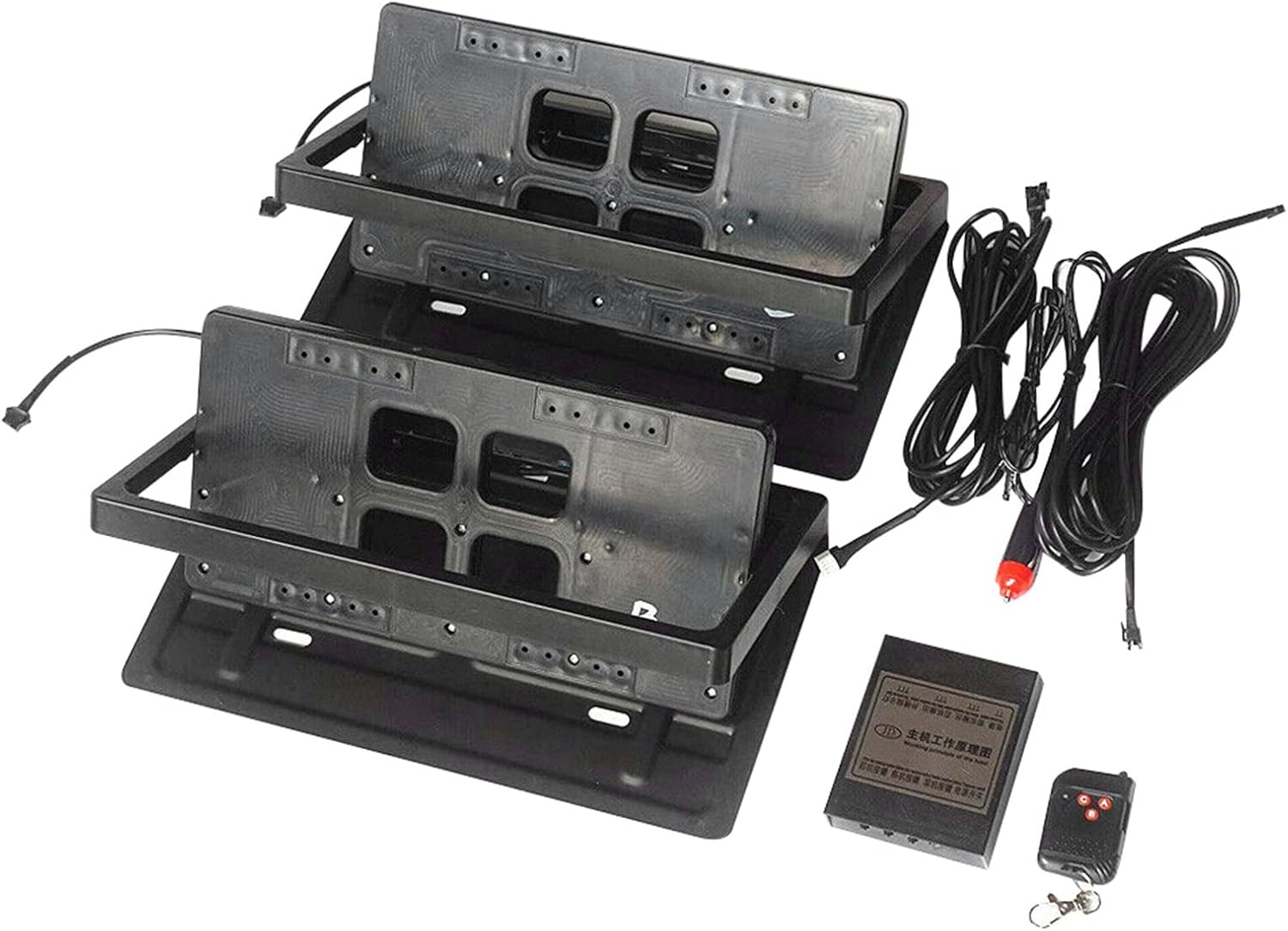 ZAWAYINE Auto Car License Plate, 2 Pack Black Car License Plate Cover