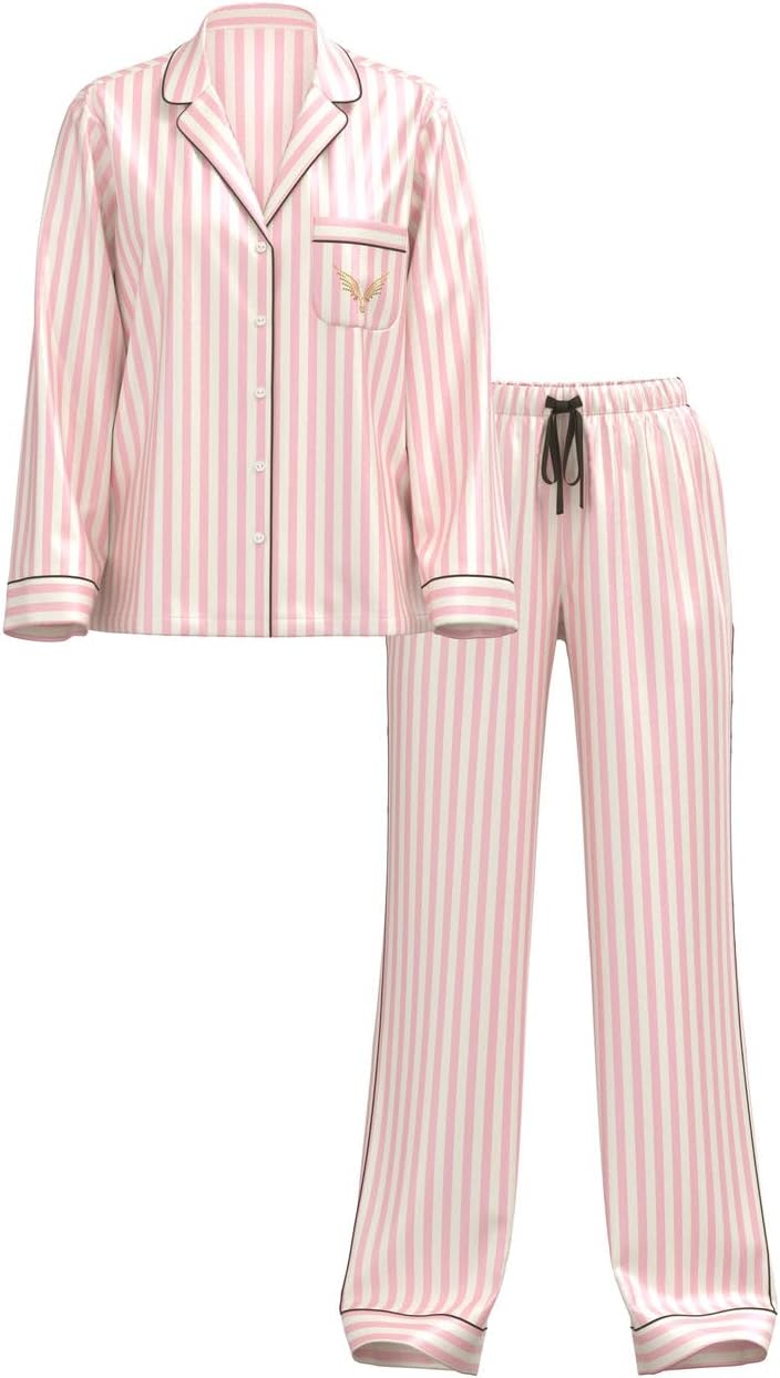 Victoria's Secret Satin Pajama Set, Long Sleeve Button Down Shirt & Pants, Sleepwear for Women (XS-XXL) - Image 4