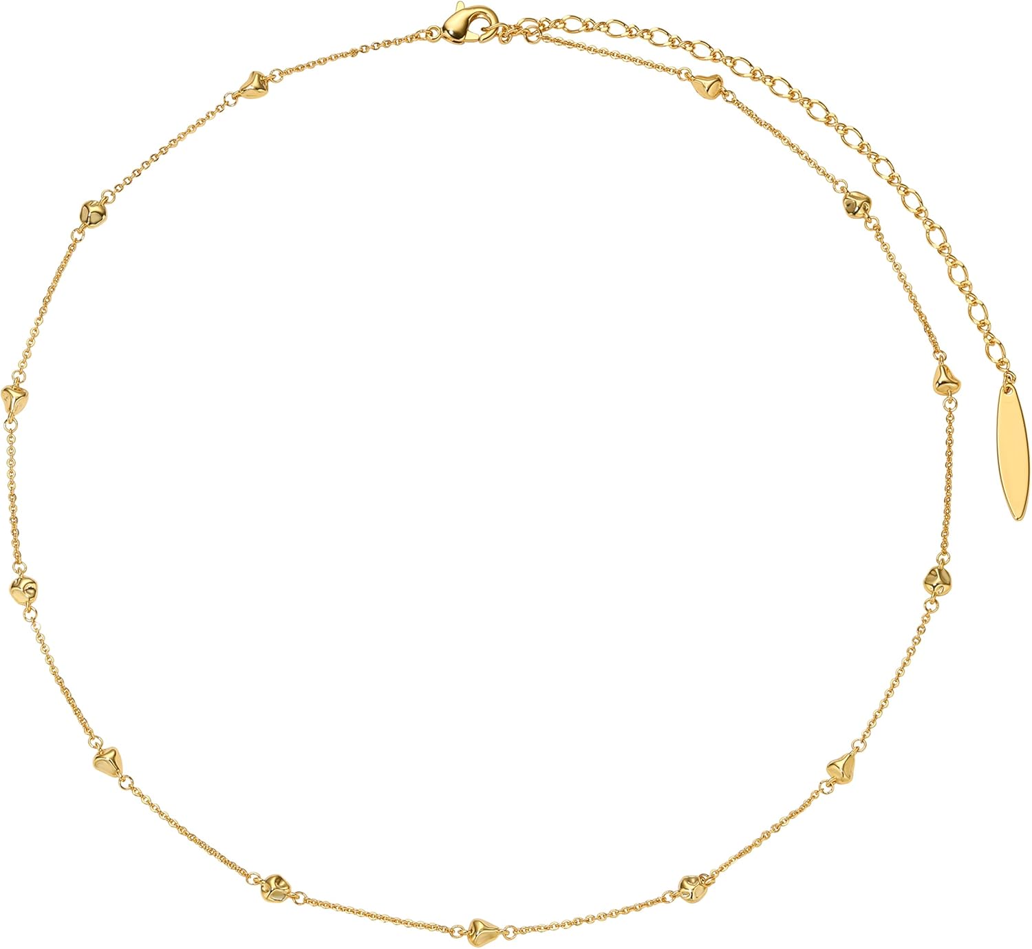 Gold Choker Necklace for Women, 18K Gold Plated Bead Chain Necklace Dainty Gold Satellite Chain Necklace Simple Trendy Beaded Chain Necklaces Minimalist Jewelry for Women Gifts