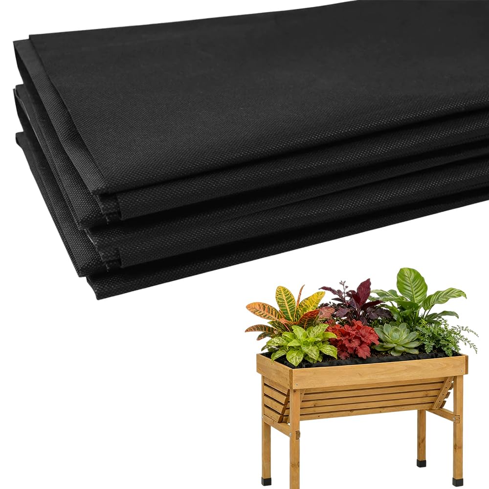XPJBKC Planter Liner, Planter Liners for Wooden Planters, Large Veg Trough, Outdoor Raised Bed, Planters Liners Non Woven for Growing Plants, Flowers, Vegetables (162cm x 290cm)