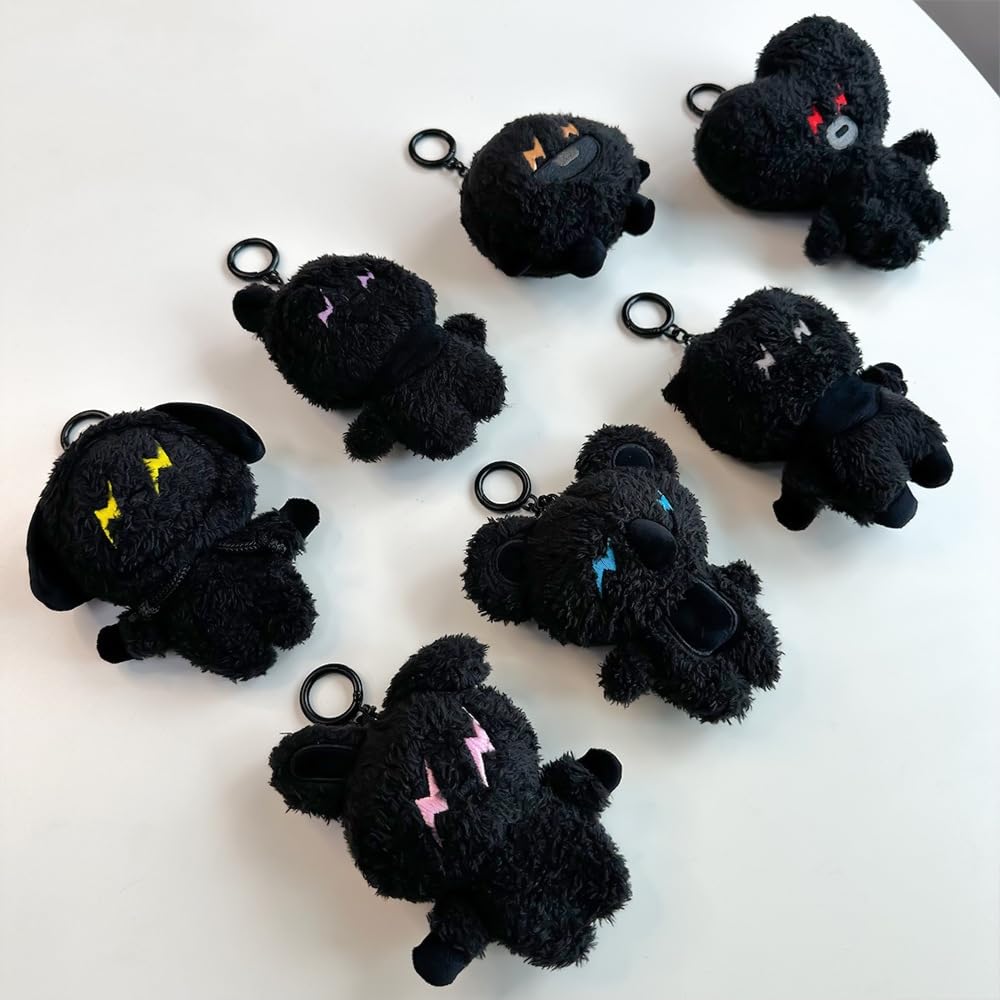 11cm BTS BT21 Black Fragment Plush Keychain Series Key Chain