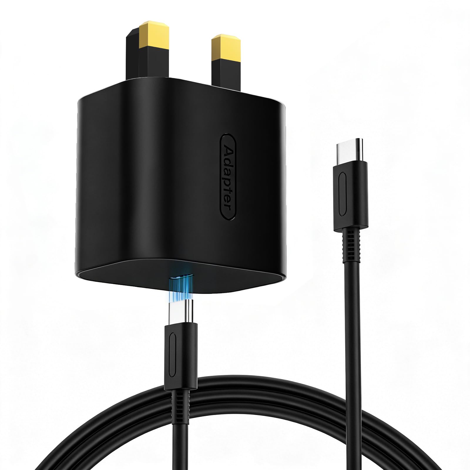 TPC Charger for Nintendo Switch 2, 60W Fast Charging for Switch, AC Adapter Fast Charging with 6.6FT Braided USB-C Cord, Compatible with Switch 1, Lite, OLED, Steam Deck, Support 4K TV Mode Cyan — view 9