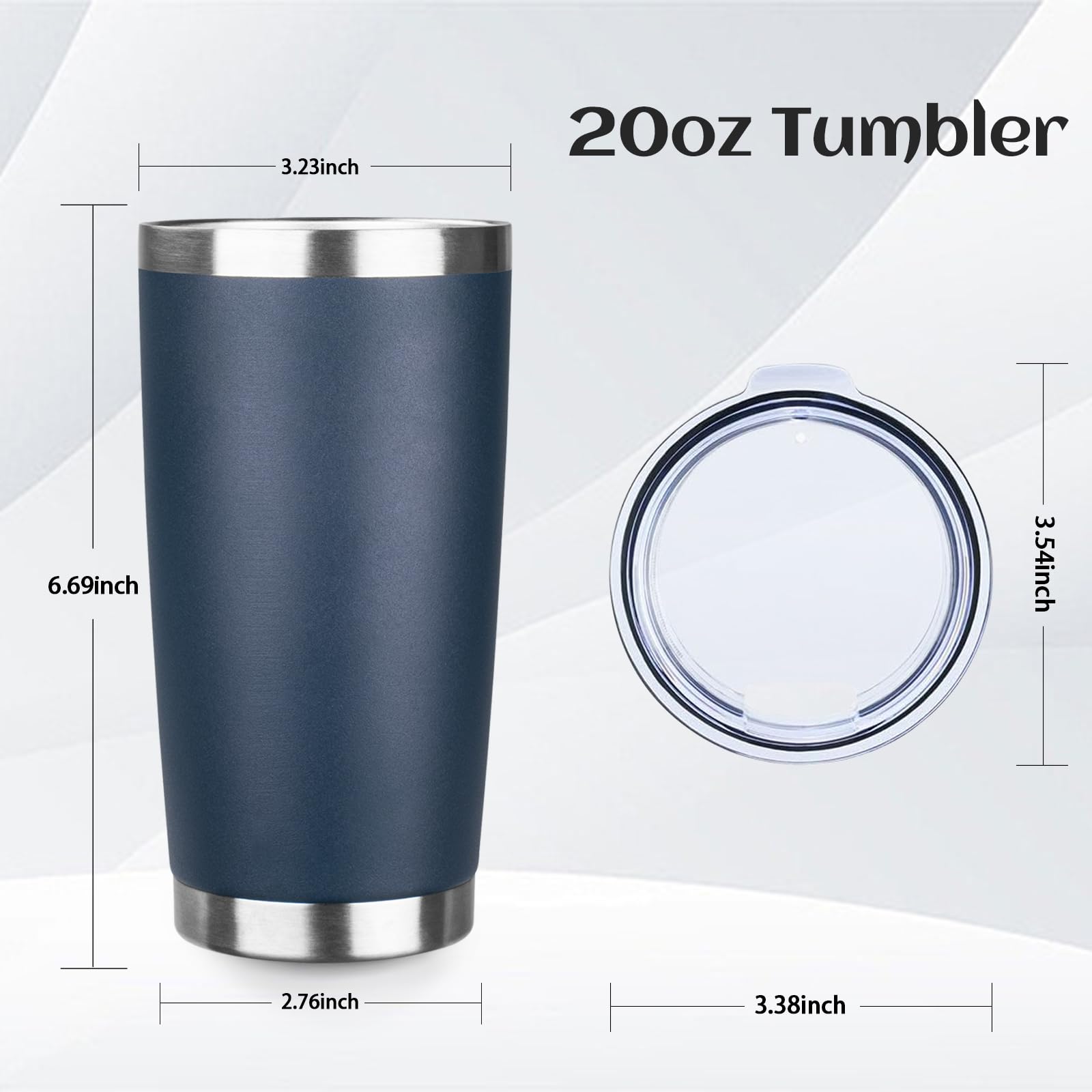StarSpeed 590 ml, 8 Stück, isolierte Becher mit Deckel, Edelstahl, doppelwandig, Reise-Kaffeetassen, pulverbeschichtet, Metall, Thermobecher für drinnen und draußen für heiße und kalte Getränke