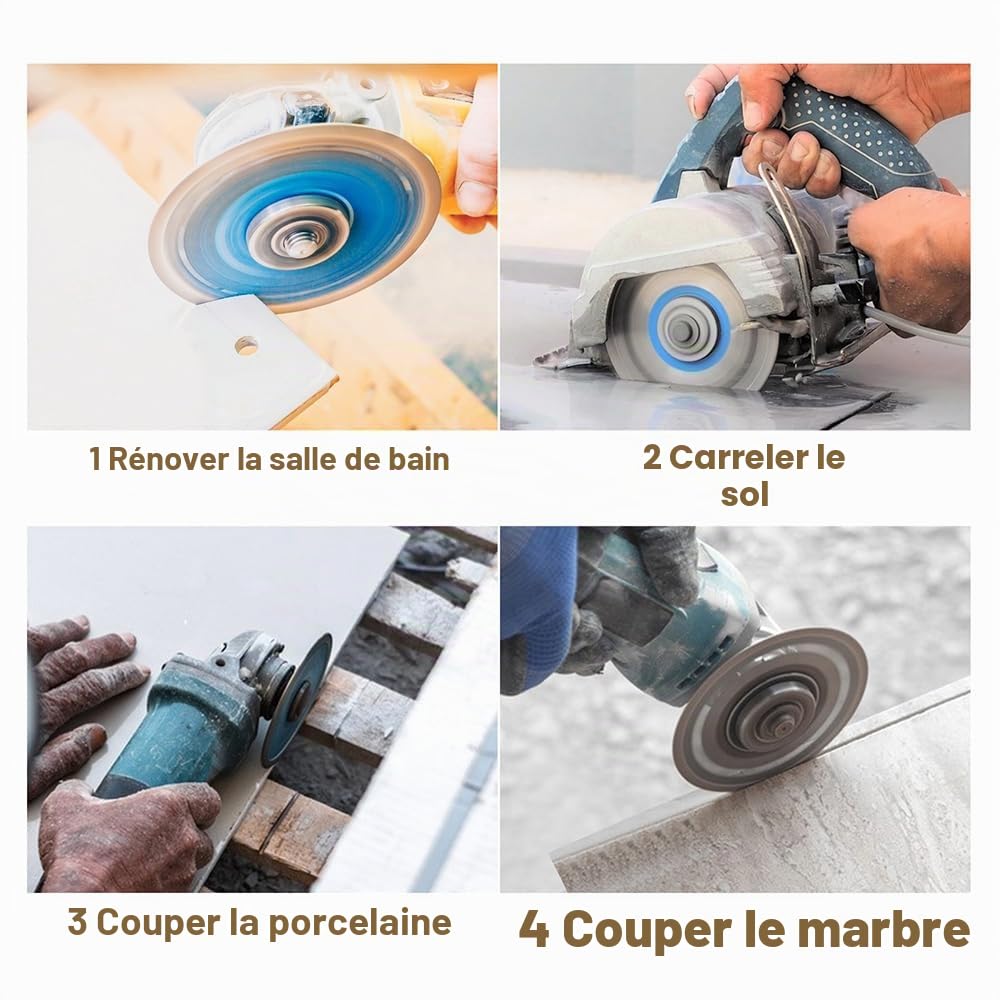 Dimoand Kit de scies cloches diamantées 25/35/40/50/68 mm – Carotteuse pour carrelage en porcelaine, céramique, marbre, granit Disque de coupe 125 mm