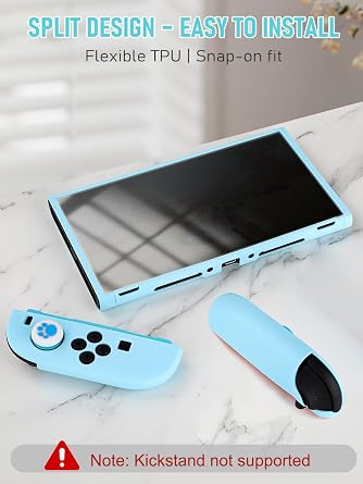 Switch 2 Case for Nintendo Switch 2 2025, Dockable TPU Soft Shell Protective Cover, Blue, Simplicity
