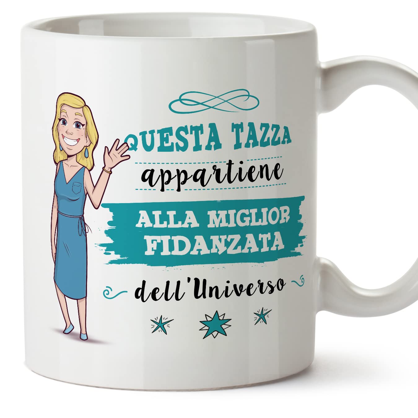 MUGFFINS Girlfriend Mug - in Italian - Migliore Famiglia dell'universo - Funny Gift - Ceramic 11oz Mug