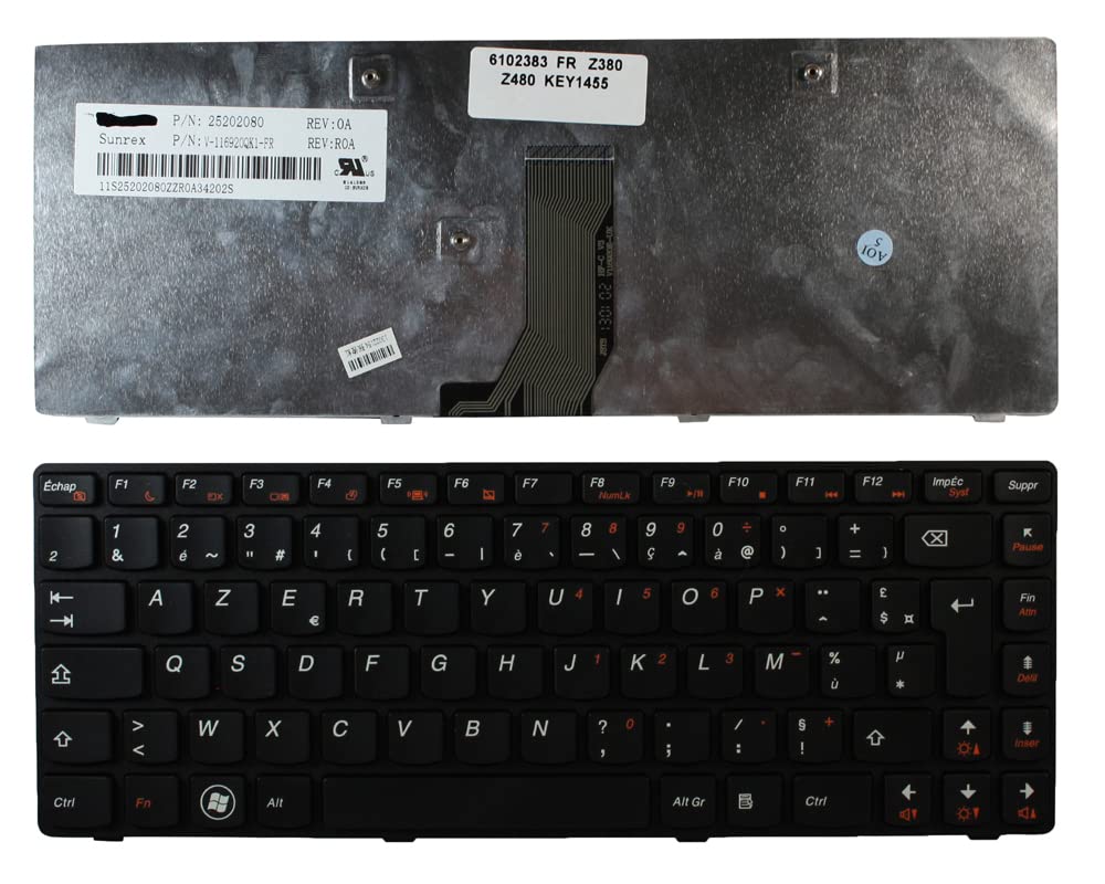 Keyboards4Laptops Ersatz-Tastatur Französisch Schwarz – Kompatibel Mit Lenovo IdeaPad 100-15IBD, Einfach Montiert