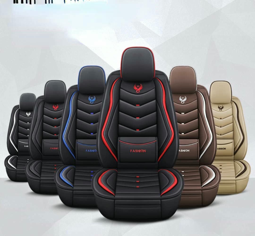 Sitzbezüge Auto Autositzbezüge Universal Set für SEAT Leon SC Cupra 300(5F)/Leon ST Cupra 300(5F)/Leon ST Ecomotive(5F) Auto Zubehör,Schwarz-Weiß-Luxus