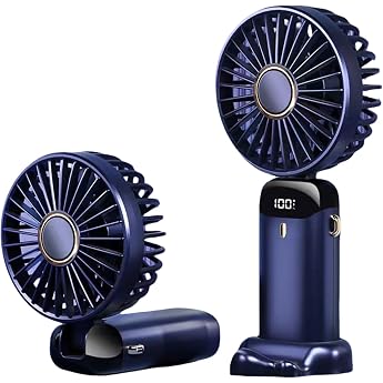 MEIION Frostiq BreezeStand Mini Ventitlator Ultra Quiet Portable Handheld Fan with 5 Speeds 90  Rotation USB Charging Ideal for Bedroom Office and Outdoor Use